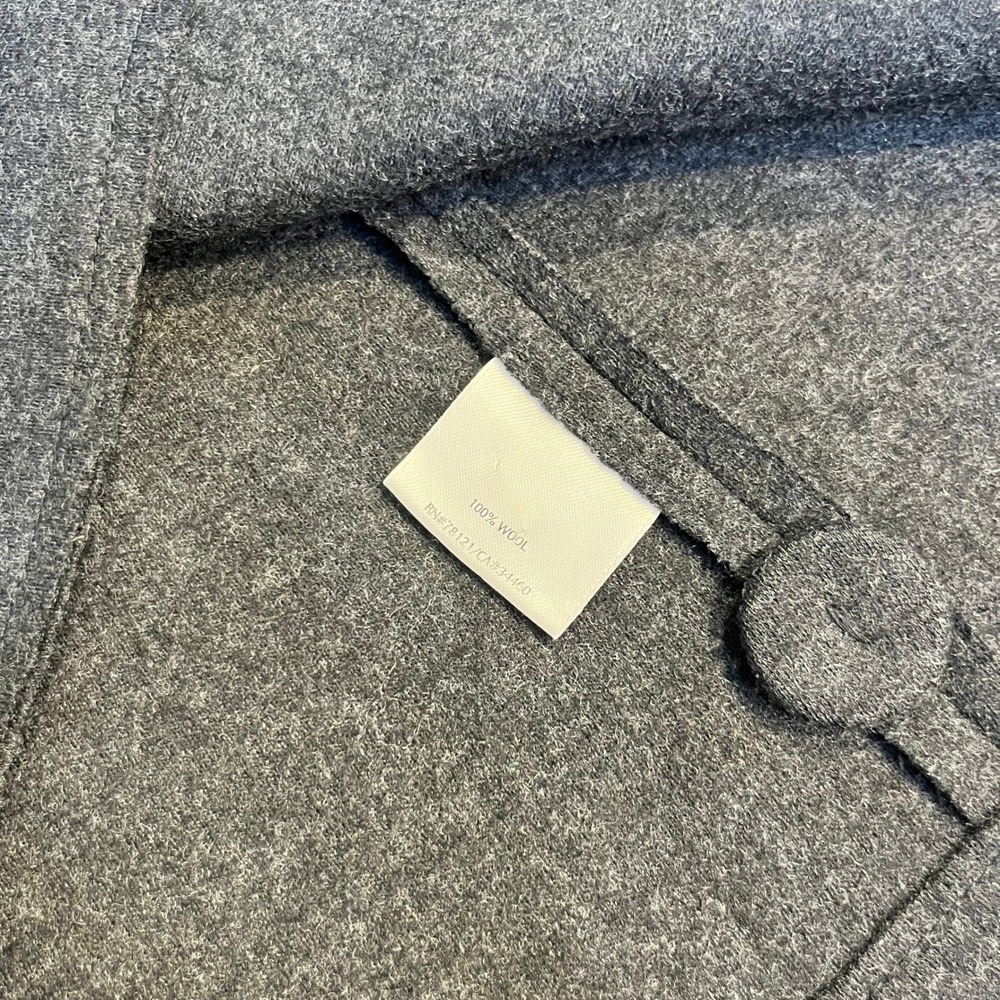 Eileen Fisher Womens Charcoal Gray Mock Neck Button Front Jacket Size M - Picture 12 of 14